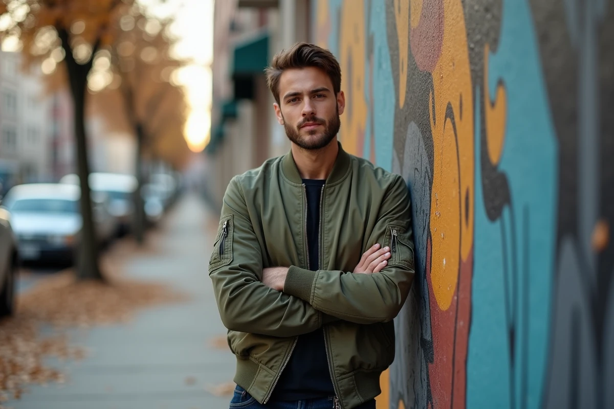 Aaron Nouchy photographié en extérieur dans un cadre urbain, incarnant son style décontracté et sa personnalité publique en 2025