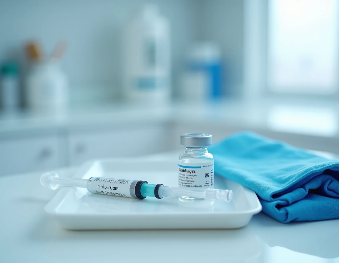 Stylo auto-injecteur et ampoule médicale pour injection de traitement contre l'obésité sur plateau clinique
